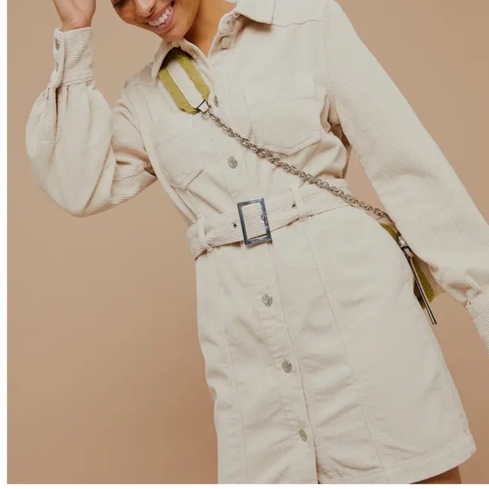 TOPSHOP Corduroy Mini Shirtdress